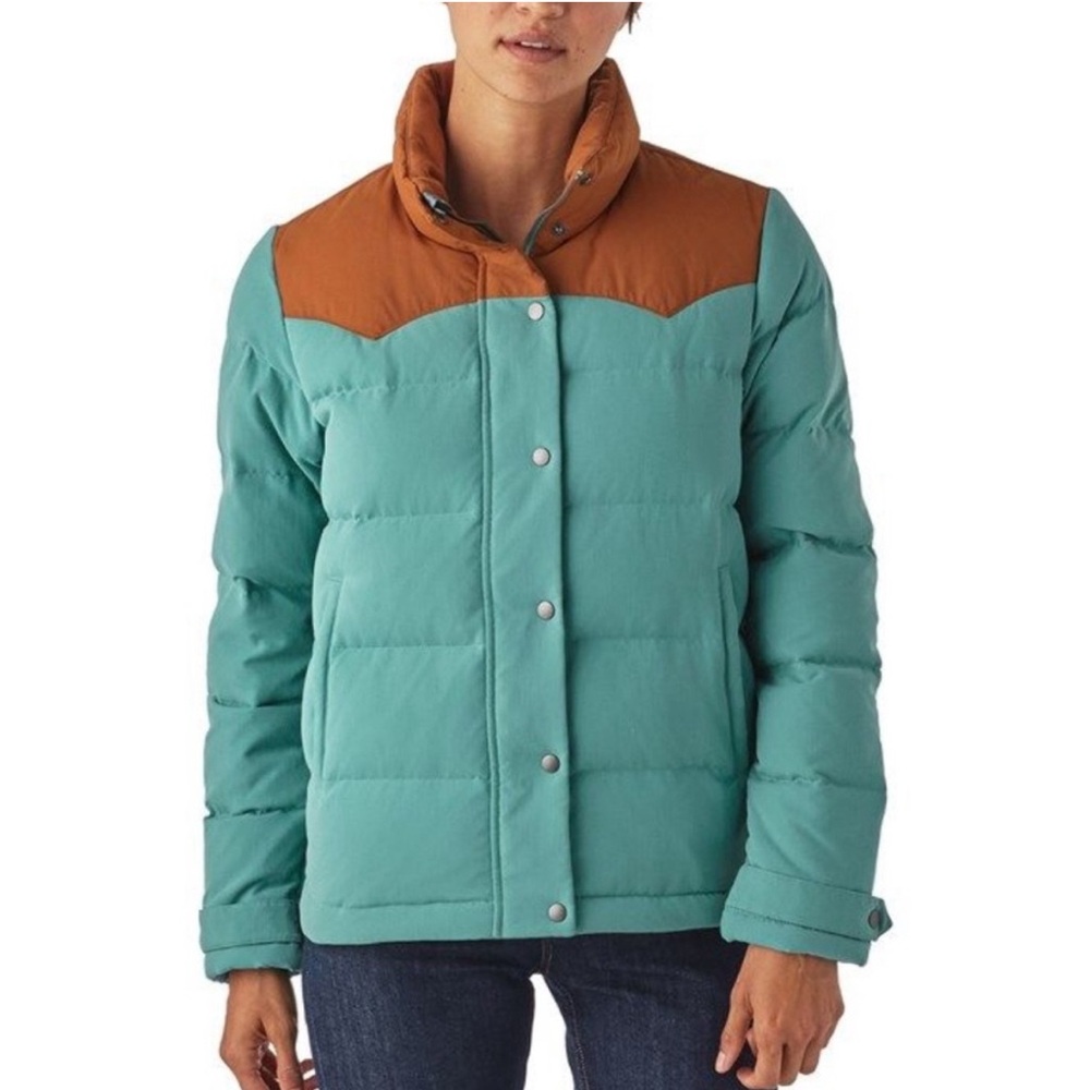 Patagonia Bivy Coat Mogul Blue/Burnt Orange Womens Small